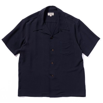 画像1: SILK RAYON OPEN COLLAR SHIRT