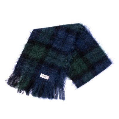 画像1: PLAID PATTERN MOHAIR SCARF