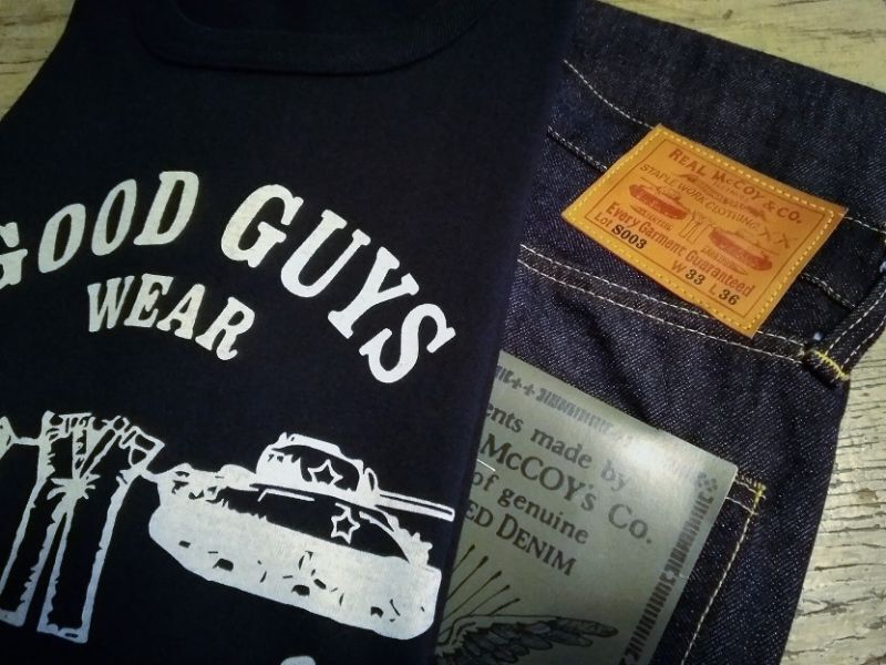 ミリタリープリントTシャツ "GOOD GUYS WEAR MCCOY’S"